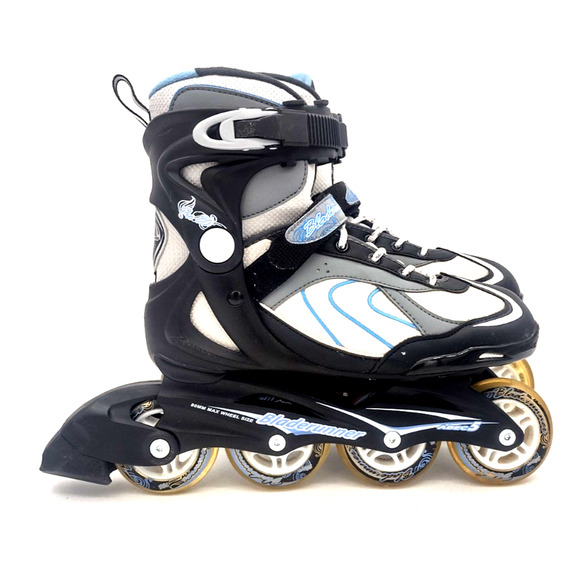 BLADERUNNER@ Pro 80 ABEC 5 Inline Skates Black Blue Gray 80mm Wheel Womens Sz 8" - Picture 2 of 8